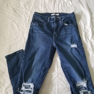 Levi's 727 high rise skinny jeans 27